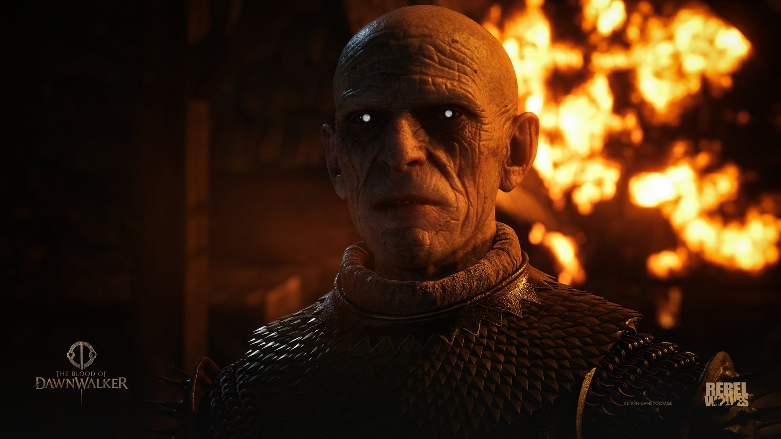 Nahaufnahme eines Vampirfürsten mit weissen Augen in The Blood of Dawnwalker