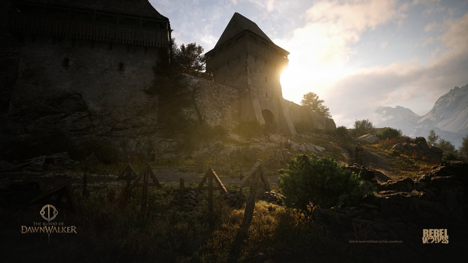 Dämmerung an einer Burgmauer in The Blood of Dawnwalker