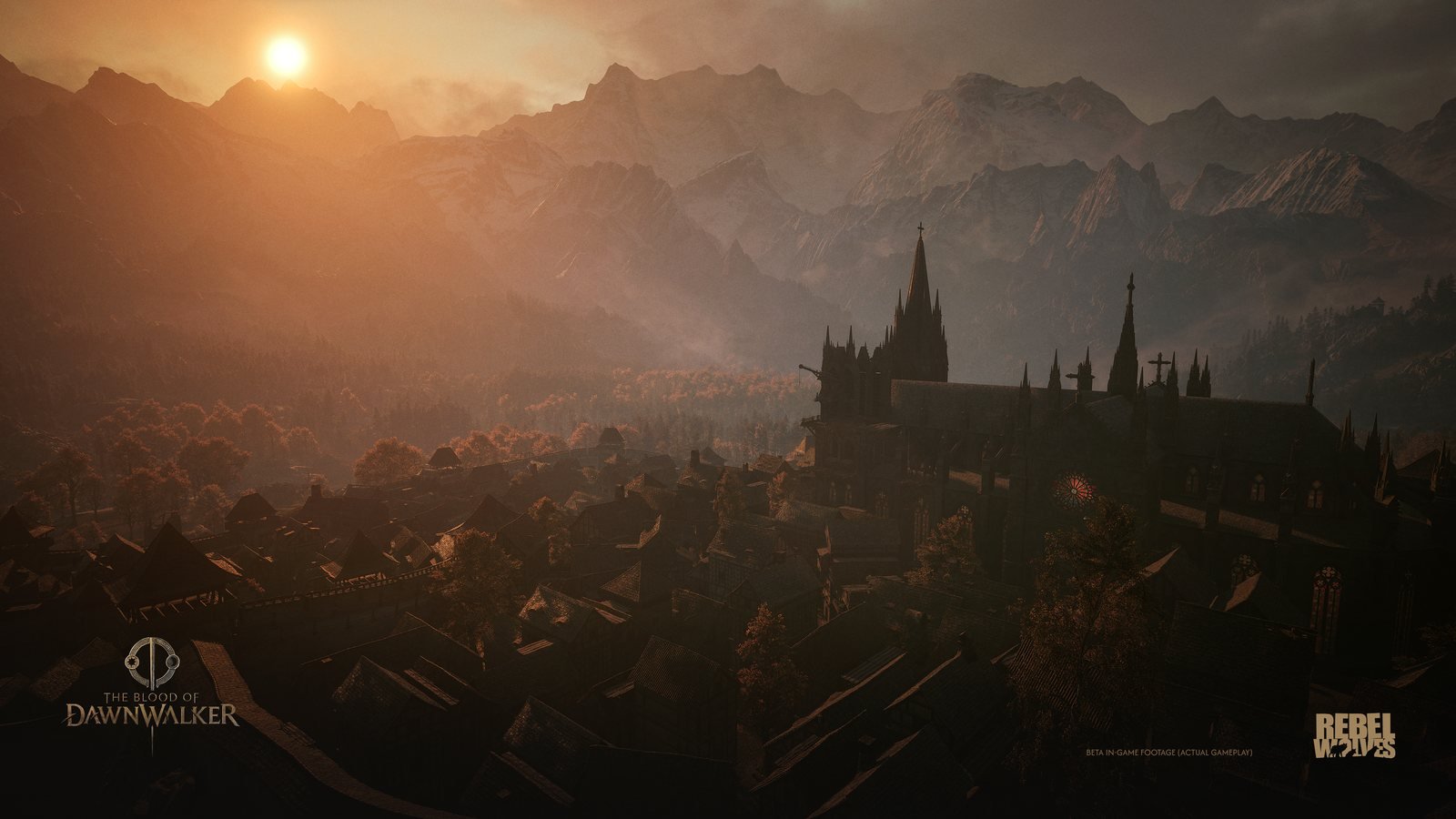 Sonnenuntergang über der Stadt in The Blood of Dawnwalker