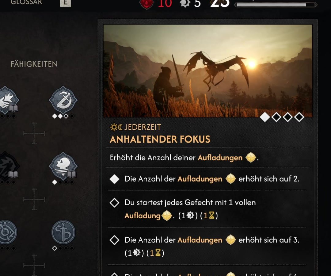 Anhaltender Fokus in The Blood of Dawnwalker erhöht die Anzahl der Aufladungen