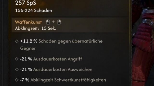 Durandal in The Blood of Dawnwalker: legendäres Langschwert mit 257 Schaden pro Sekunde